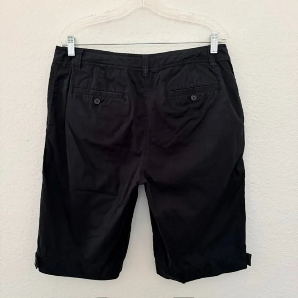 Jones New York Sport Black Chino Bermuda Shorts Women 12 100% Cotton 12